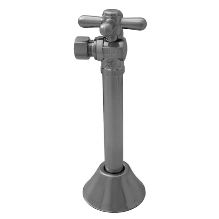 Jones Stephens 3/8in OD Comp x 1/2in SWT Quarter-Turn Angle Supply Stop Valve, Cross Handle S4222BN